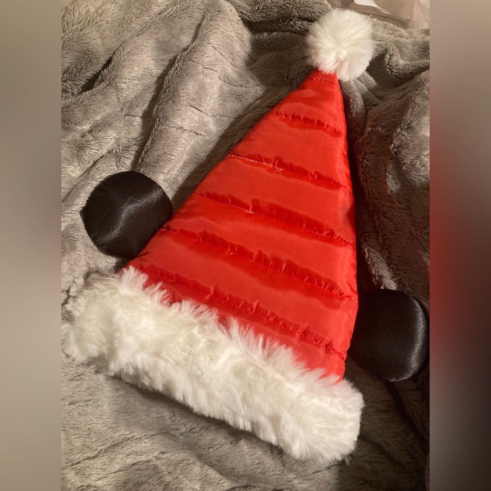 Disney Parks Mickey Mouse Ears Quilted Puffer Santa Hat Christmas Holiday NWT